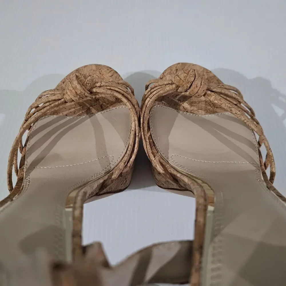 Paige Candice Cork Platform Sandal Womens Size 10 Strappy Chunky Block High Heel